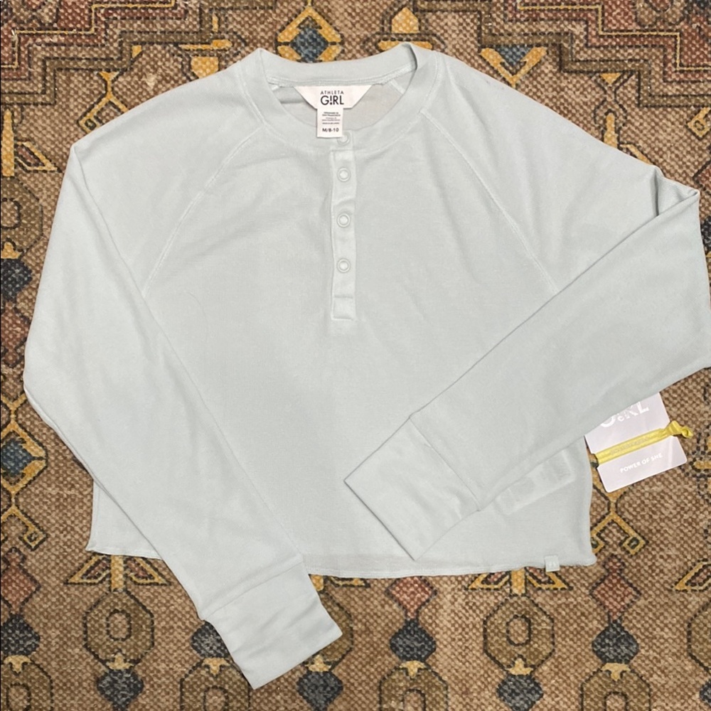 Athleta Girl Waffle Henley Top